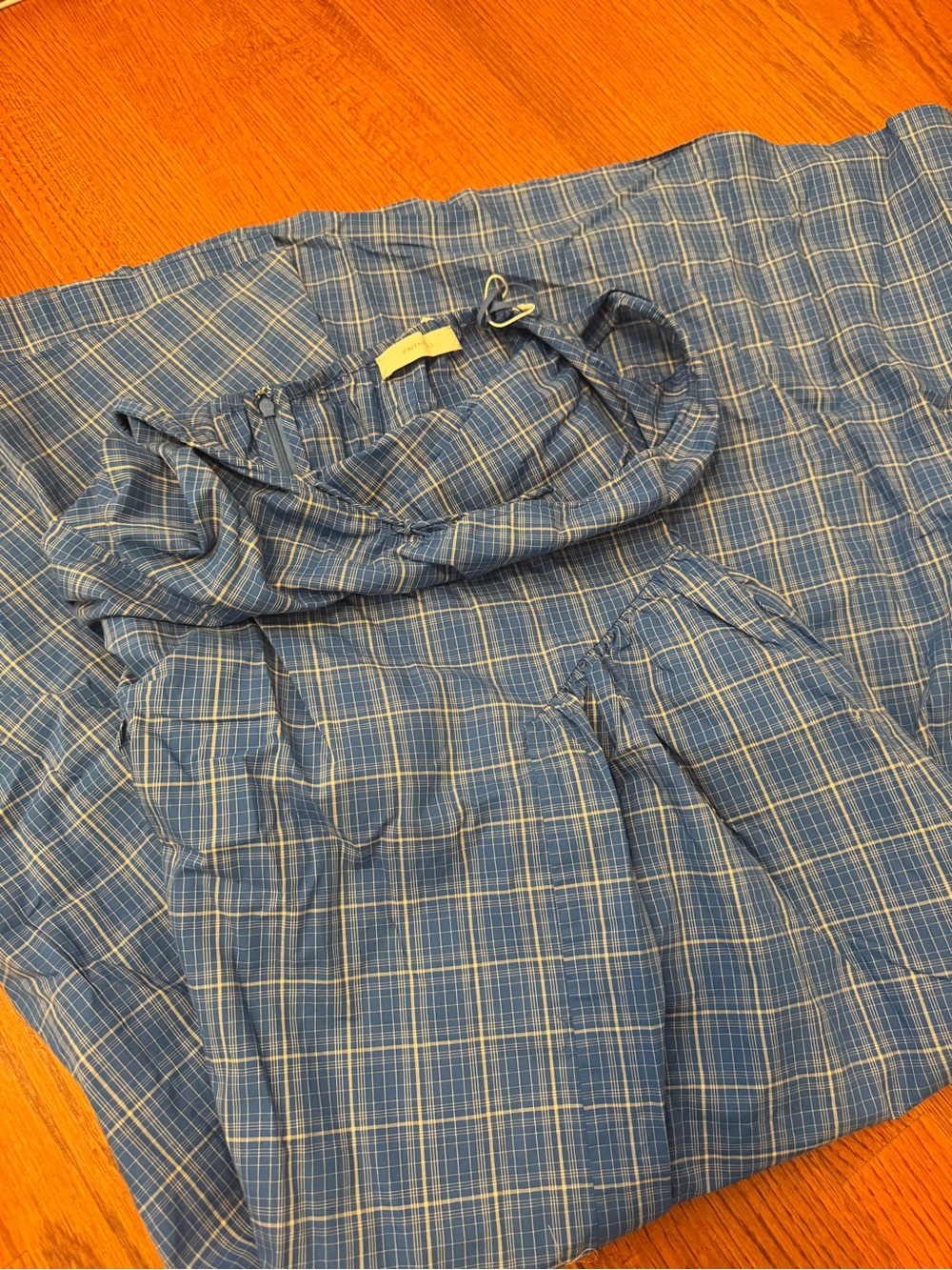 Faithfull the Brand Blue Plaid Halterneck Midi Skirt - Picture 6 of 6